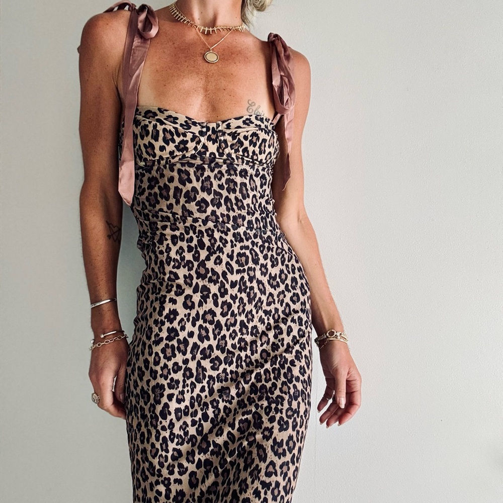 Free People Leopard Print Midi Dress